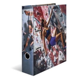 HERMA Folder A4 Bouldering, 7 cm Wide, Children's Ring Binder with Sport Motif, Colourful Lever Arch File with Inner Print for Boys and Girls