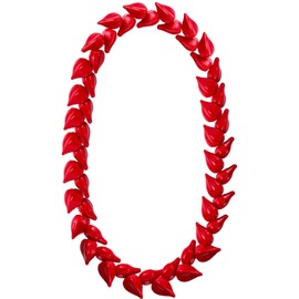 Daifunli Red Ula Fala Samoan Necklace Artificial Samoan Necklace Ula Fala Chief Lei Polynesia Traditional Favor for Women Men(47 Inches)