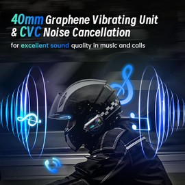 JJXCYH Motorcycle Helmet Speakers, Motorcycle helmet bluetooth Music Sharing Double Noise Cancellation Helmet Headphone Strong Bass/IPX6 Waterproof Headphone Speakers Compatible All Helmets 1000mAh