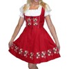 Dirndl Trachten Haus Red Short Bavarian Dirndl Dress Set For