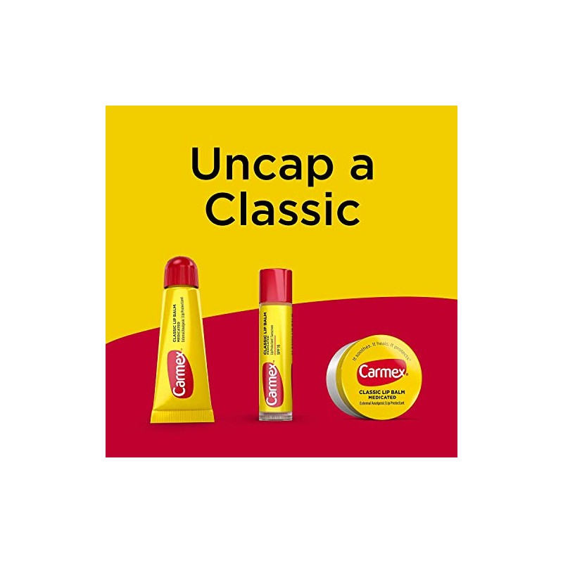 Carmex Classic Lip Balm - Tarro medicado de 0.25 onzas