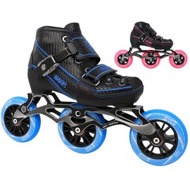 Warp Children's Inline Speed Skates - Adjustable Kids Rollerskates - Roller Skate Blades for Boys and Girls - Indoor and Outdoor Childrens Roller Skates - Size Adjustable Comfort (Blue, Small)