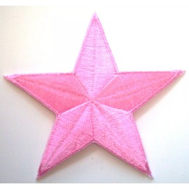 Unbranded PINK 3 inch iron on star patch applique kid girl embellishment - 134