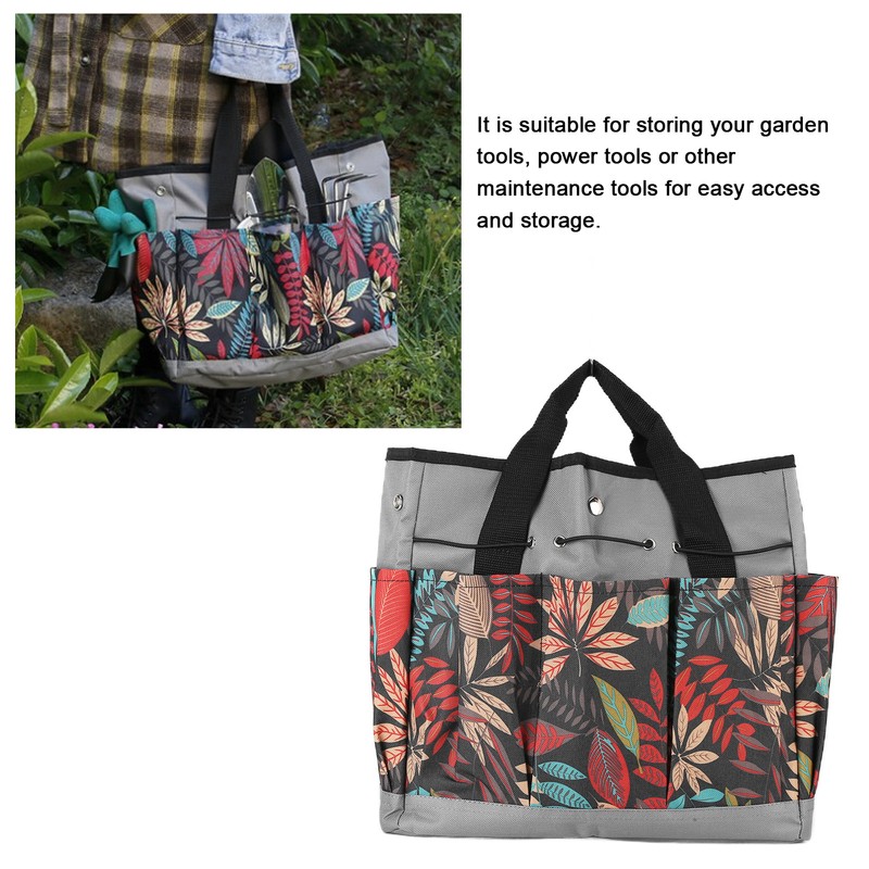Garden Tote Bag 600D Oxford Cloth Multiple Pockets Lightweight and