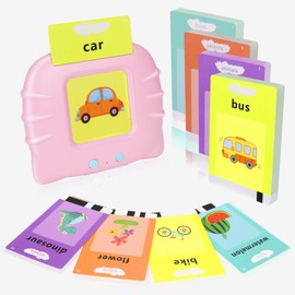 CYZAM Learning Toys for Toddlers 3+ Years Old, 112 Talking Flash Cards 224 Words, Educational Montessori Toys for 3 4 5 6 Year Old Boys Girls, Preschool Learning Activities Gifts for Kids (Pink)