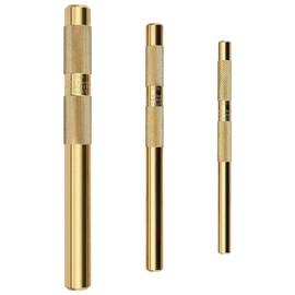 Aswalling 3Pcs 61360 Knurled Brass Drift Punch Set,Hand Tool Punches Tools 25077 3/4Inch 25076 1/2Inch 25075 3/8Inch Drift Punch