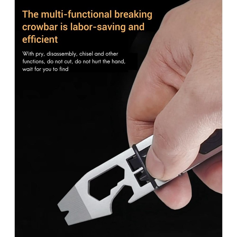 ZDSFSD 1 Piece Integrated Multifunctional Ratchet Crowbar Combined Tool Silver