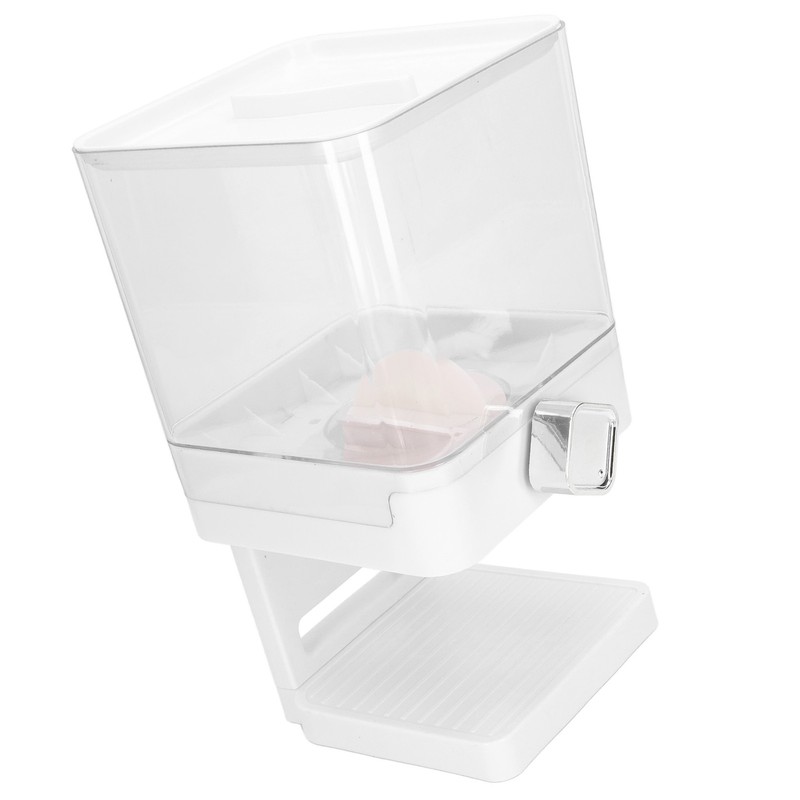 Cereal Dispenser 17.5oz Capacity Single Grid Grain Dispenser Transparent Plastic