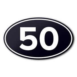 50 Mile Ultra Anti-UV Vinyl Oval Car Bumper Sticker - Running & Cycling Races - Black
