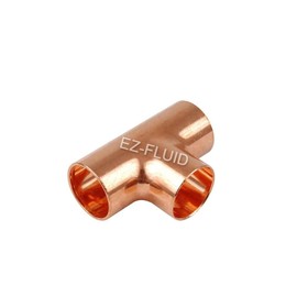 EZ-FLUID Plumbing 2" Copper Tee,LF C x C Sweat Coppper Tee,Pressure Copper Fittings with Sweat Solder Connection for Residential,Commercial Copper Pipe (1)