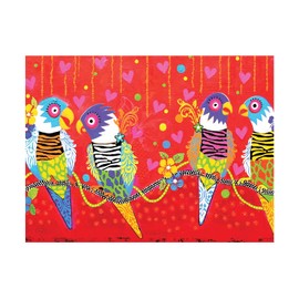 Maxwell & Williams GX0118 Love Hearts Animal Printed Tea Towel with Tiger Tiger Design, 100% Cotton, Red, 50 x 70 cm