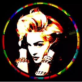MADONNA IMAGES SET LEATHER BRACELET  NECKLACE  PIN