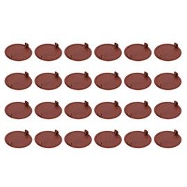uxcell 24Pcs Hinge Hole Covers, 40mm(1 9/16") Dia Plastic Concealed Hinge Hole Cover Plug Cap Round Flush Type Caps for Furniture Cabinet Cupboard Wardrobe Dresser, Brown
