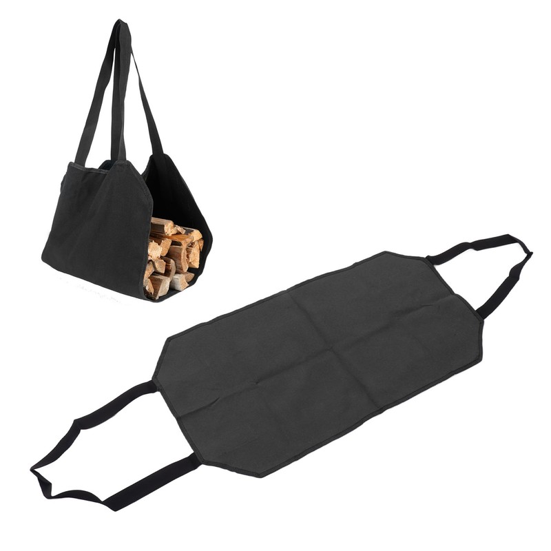 Large Canvas Firewood Carrier Log Bag Indoor Fireplace Log Carrier