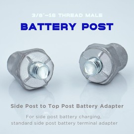 1 Pair, 3/8"-16 Thread Male Battery Post, Lead Made, Side Post to Top Post Battery Adapter, Battery Terminal Extender for Top Post Battery Terminal, Battery Post Extender by KeeRoarin