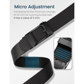 GEIT Men's Nylon Ratchet Belt, 1 3/8" Adjustable Web Belt with Slide Click Buckle for Casual Golf Work