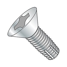 Small Parts 3780FPF Steel Thread Cutting Screw, Zinc Plated, 82 Degree Flat Head, Phillips Drive, Type F, 3/8"-16 Thread Size, 5" Length (Pack of 5)
