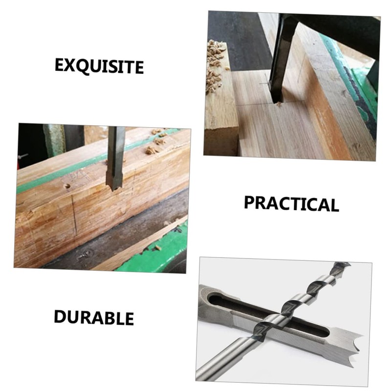jojofuny 4pcs Mortise Drill Bit for Woodworking Square Hole Drill