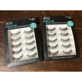 Ardell 2PACK Ardell False Eyelashes Natural 120 BLACK- 5 Pair x 2Pack, DAMAGEDBOX