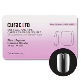 Curacoro Sculpted Nail Soft Gel Tips - 420Pcs Soft Gel Nail Extension Tips, 14 Sizes Clear Full Cover, Long-Lasting Salon Quality, Natural Look