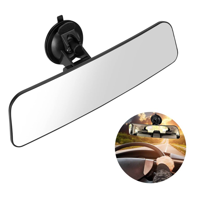 Car Rear View Mirror with Suction Cup, Anti Glare Wide