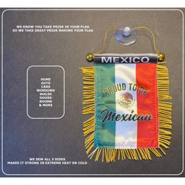 PRK 14 Mexico Mexican Flag for Cars Bandera de Mexico Quality Flags Sticks to Glass Quick and Easy