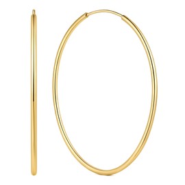 Selroper thin gold hoop earrings 1.5mm 12 sizes (50mm)