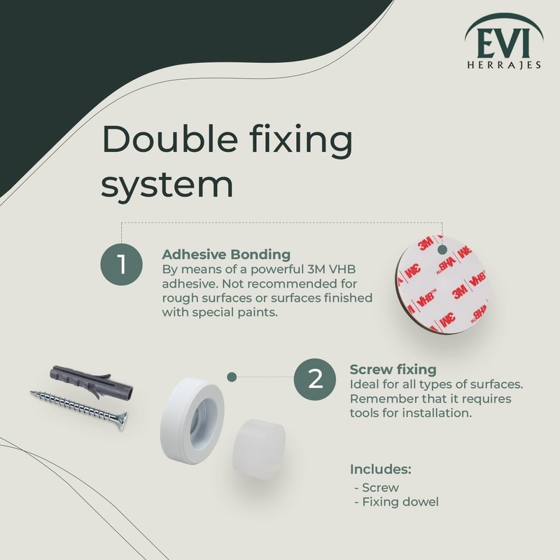 EVI Herrajes | Wall Door Stop | 1,37x0,7" | Stainless