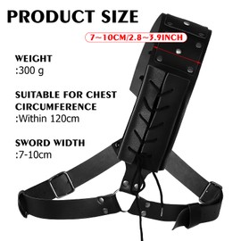 Sword Holder Belt: Adjustable PU Leather Katana Sword Holder Belt Medieval Retro Sword Shoulder Back Sheath Frog Holder for Reenactments, Roll Cosplay Costume Props