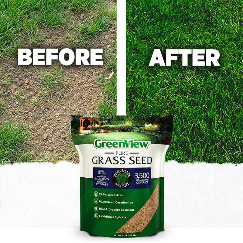 GreenView Pure Grass Seed Sun & Shade Mixture, 7 lb.
