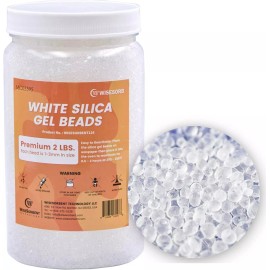 Wisesorb 1 Quart Pure White Silica Gel Desiccant Beads 2LBS Rechargeable Safe Silica