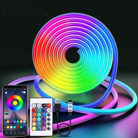 LRGBST LRGBST 2M RGB Neon Streifen5V IP65 Wasserdicht LED Neon Light band with Bluetooth App and Fernbedienung fr Home Neon Dekoration Beleuchtung