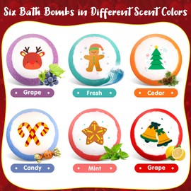 SeasonBliss Bath Bombs for Kids with Surprise Inside,Gift Sets with 6 Pack Bubble Bath Bomb for Girls and Boys, Nice Christmas Gifts for Kids