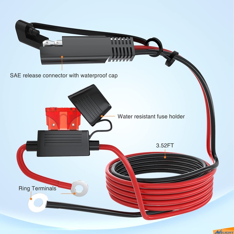 Nilight Waterproof Motorcycle USB 3.1Amp Quick SAE to USB Charger