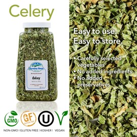 Harmony House Dehydrated Celery, Crosscut – Dried Vegetables for Cooking, Camping, Emergency Supply and More