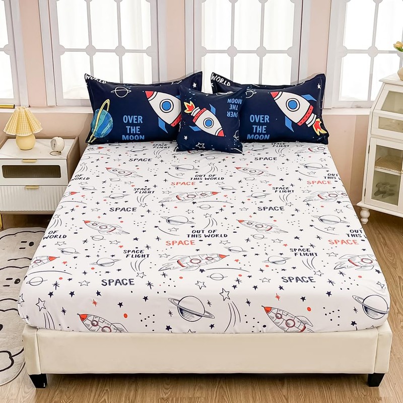 Megamayga Kids Space Comforter Set Twin Size - 6 Pieces