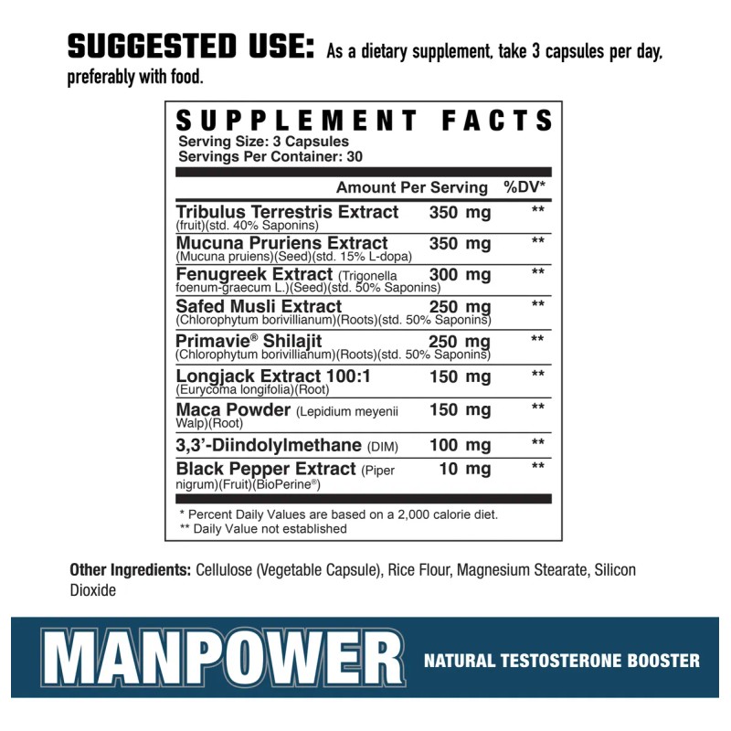 Axe Sledge Manpower Precursor Natural Testosterona 90 Caps Sin Sabor