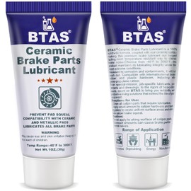 BTAS Brake Anti Seize&Squeal Synthetic Ceramic Grease 1 oz 2 Pcs,Caliper Pad Pin Parts Assembly Lubricant,High Temp Anti Seize Moisture Rust and Corrosion Resistant for Automotive