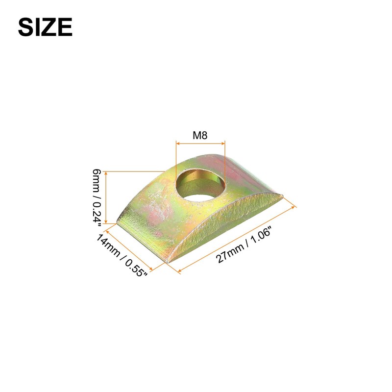 sourcing map 12pcs M8 Half Moon Nuts Washers, Iron Solid