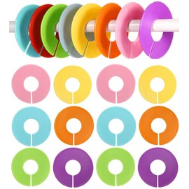20PCS Plastic Clothing Size Dividers Closet Dividers Round Clothing Rack Dividers Clothing Blank Labels Sorting Separator for Hanging Clothes Wardrobe Hanger Dividers(Mixed Color)