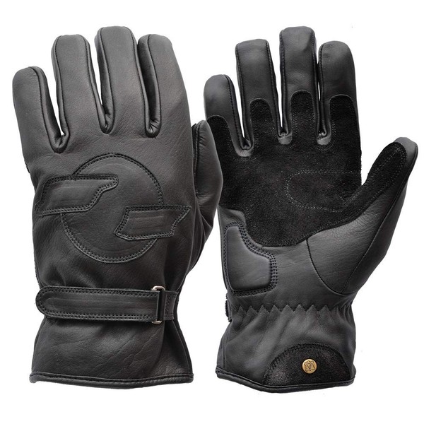 Goldtop Short Fleece Lined CE APPROVED Cruiser Leather Motorcycle Gloves