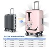 Spandex Travel Luggage Cover Cute Pink Suitcase Protector Bag,Black Letter