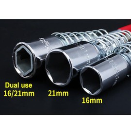 Spark Plug Socket Wrench - Red T-Handle Spark Plug Removal Tool, 21mm Long Handle Flexible Spanner for Fastening and Demolition