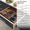Acacomft In-Drawer Knife Block, Acacia Wood Kitchen Knife Drawer Organizer,