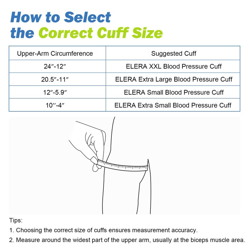 XXL Blood Pressure Cuff 9”-24” (22-60CM) Compatible with Most Automatic