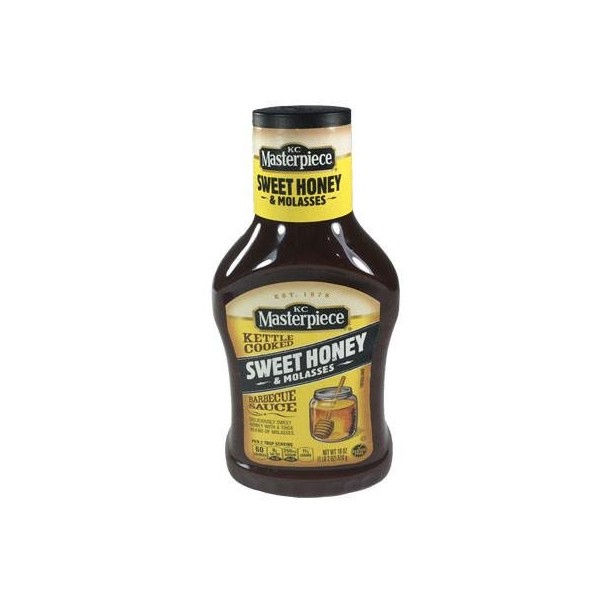 KC Masterpiece Sweet Honey & Molasses Barbecue Sauce (Pack of 2) 18 oz Bottles