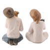 2pcs Man&Woman Hugging Pets Shape Resin Figurine Decoration Statue Model