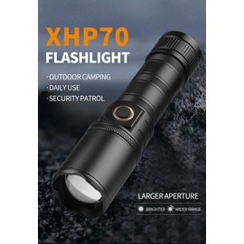 Flashlights High Lumens Rechargeable, Bright LED Flashlight, Powerful Tactical Flashlights, High-Powered Waterproof Handheld Flash Light with 3 Modes, Zoomable, Power Display for Camping Emergencies