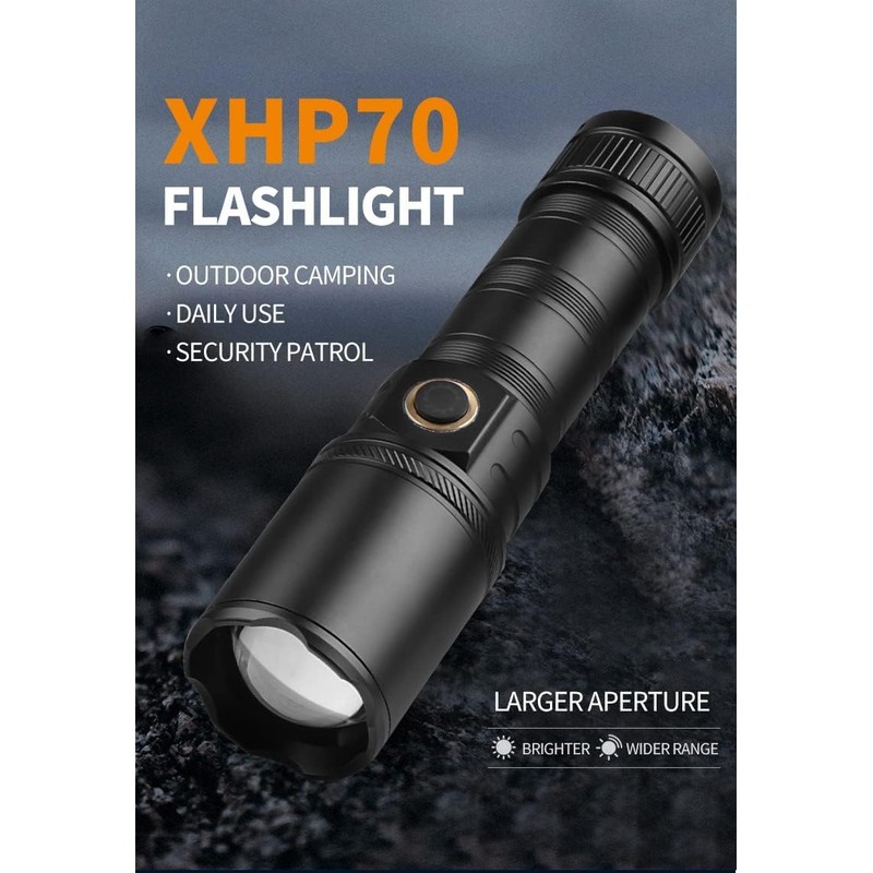 Flashlights High Lumens Rechargeable, Bright LED Flashlight, Powerful Tactical Flashlights,