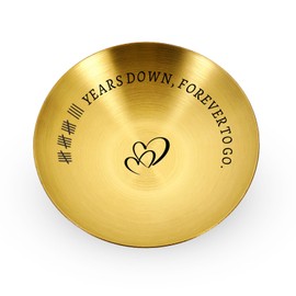 19th Anniversary Jewelry Tray for Husband Wife, Bronze Anniversarys Gifts for Her Him, Bronze Gifts for 19th Anniversary, 19 Year Wedding Anniversarys Gift for Couples, 4" Ring Holder, Christmas Gift